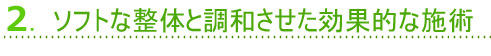 2.ソフトな整体と調和させた効果的な施術